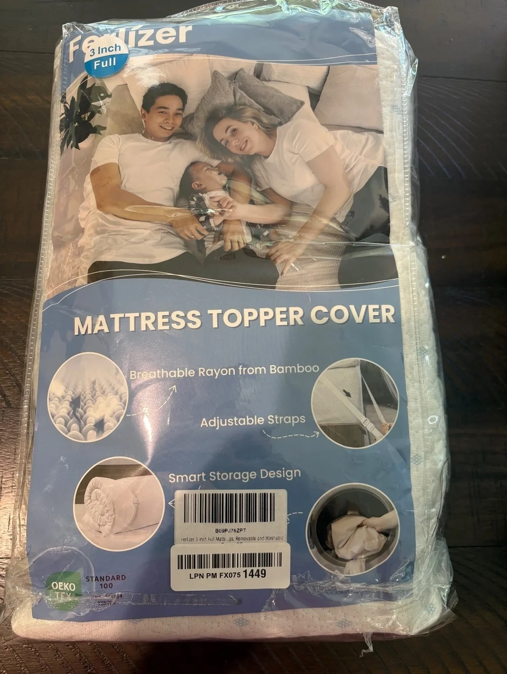 NEW Full Size Bamboo Mattress Topper Cover Fits 3